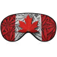 Canada Weed Maple Flag Schlafmaske Nachtabdeckung Eye für Damen Herren BlockLight für Flugzeug Reise Nickerchen Verstellbarer Riemen