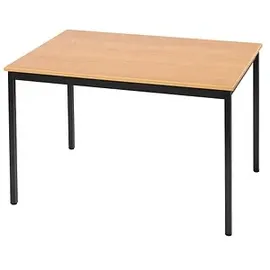 Sodematub Mehrzwecktisch buche, schwarz rechteckig, Vierkantrohr schwarz, 140,0 x 70,0 x 74,0 cm