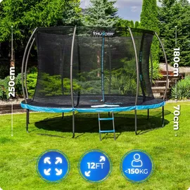 Thunder Gartentrampolin Ultra 366 cm inkl. Sicherheitsnetz Blau