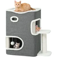 YITAHOME Katzenhaus Indoor Faltbare, Katzenhöhle Große Katzen, Katzenhöhle mit Kratzfläche für Regal, Haus,cat House cave, katzenbett höhle katzenverstec katzenhöle Katzentonne Klettern