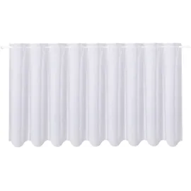 Gerster Scheibengardine GERSTER "Delia", weiß, B:200cm H:90cm, Polyester, Gardinen, Unifarbener Panneau mit Schneideleiste