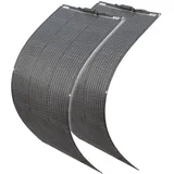 2×100W ETFE Flexibles Solarpanel etfe 200W Solarmodul Photovoltaik Modul Solarladegerät Solaranlage Solarzelle, für Inselanlage/Akku/Auto/Camping im Freien/Garten/Balkon