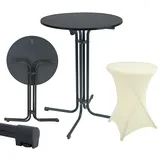 Trutzholm Stehtisch klappbar Ø 80 cm Anthrazit/Beige