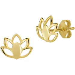 Paar Ohrstecker FIRETTI "Schmuck Geschenk Gold 333 Ohrschmuck Ohrringe Lotus", gold (gelbgoldfarben), Ohrringe, Damen, Gelbgold 333, Made in Germany