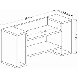 Livetastic Wandregal Troy 80,2 x 39,2 x 25,4 cm Anthrazit