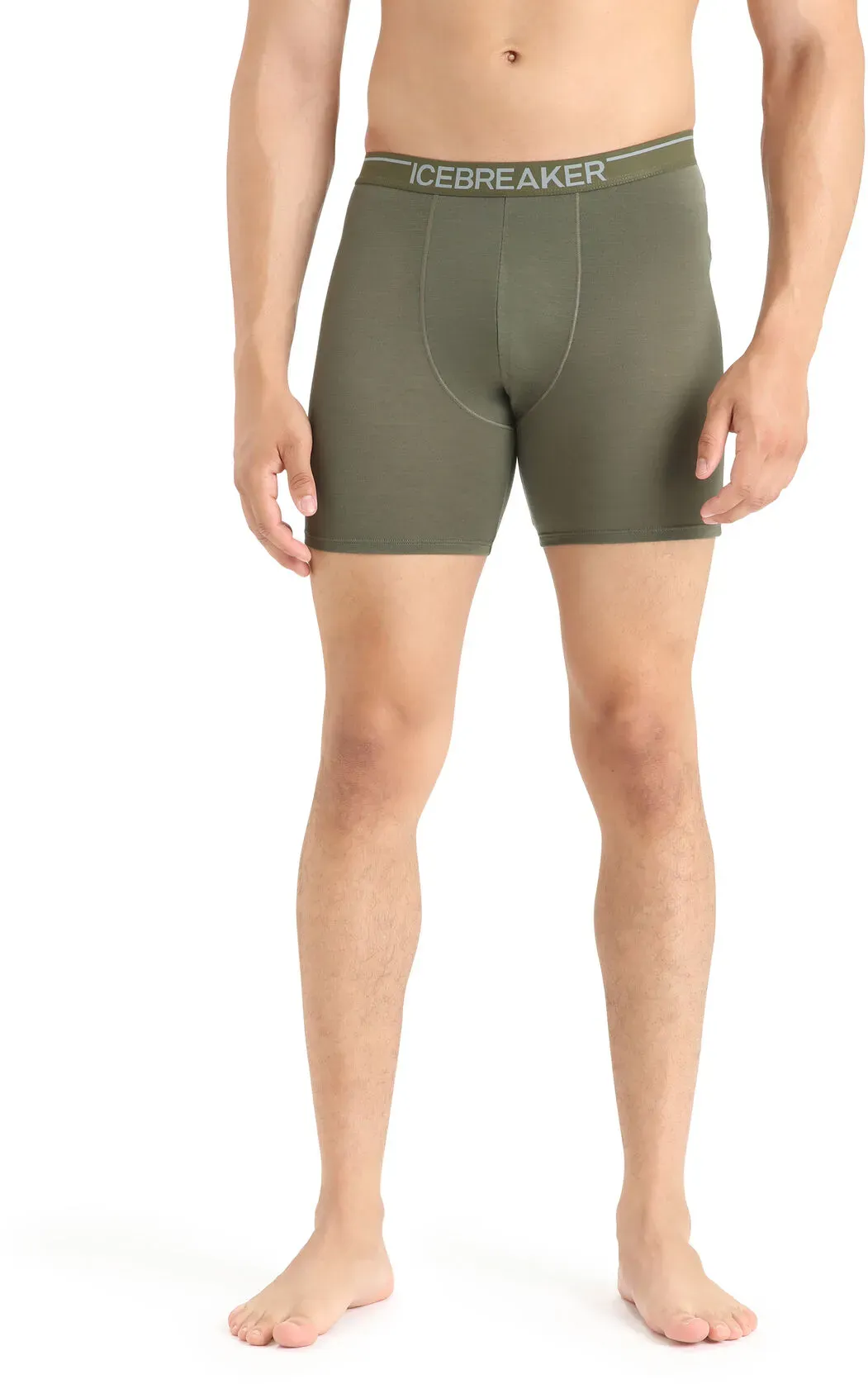 Icebreaker Boxershort Anatomica Long (Merinowolle, längerer Schnitt) Unterwäsche lodengrün Herren