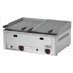 Lavasteingrill V-Rost Lavagrill Grill 2 Kochzonen 660x530x290mm 8kw Gas