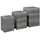 vidaXL Beistelltische 3 Stk. mit Glasplatte Grau Poly Rattan