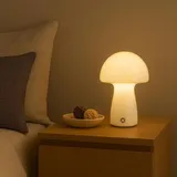 Lightbox LED Akku Pilzleuchte, 22 x 16 cm, 250 lm, 2700 K, dimmbar, Glas, weiß - Weiß