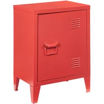 [en.casa] Nachtschrank Inari Türgriff links Stahl Rot