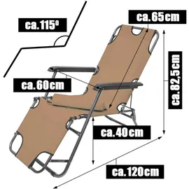 AMANKA Bäderliege 153 x 60 x 30 cm beige