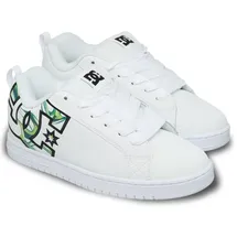 DC Shoes "Court Graffik", Damen, Gr. 9(42), liquid fuego weiß, Obermaterial: Leder (Kuh) / Futter: Textil / Außensohle: Gummi., Schuhe Schnürschuh