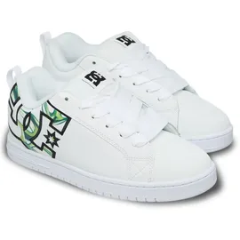 DC Shoes "Court Graffik", Damen, Gr. 9(42), liquid fuego weiß, Obermaterial: Leder (Kuh) / Futter: Textil / Außensohle: Gummi., Schuhe Schnürschuh