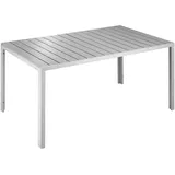 Tectake Gartentisch 150 x 90 x 74,5 cm Silber/Grau