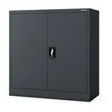 Jan Nowak Aktenschrank Metall Büroschrank abschließbar 90 cm BEATA 2 Böden Stahl (Stahl 0,6 mm Wandmontage möglich PZH-zertifiziert 93 cm) Aktenschrank 30 Ordner Schloss 2 Schlüssel kompakt 13 Farben weiß