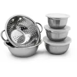 Relaxdays Schüssel Set Edelstahl Silber