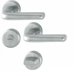Hoppe Türdrücker Helsingborg Rosette WC Edelstahl matt F69 Türgriff Türbeschlag