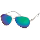 Stylebreaker polarisierte Piloten Sonnenbrille mit Etui Damen, Grün verspiegelt | Gr.: onesize