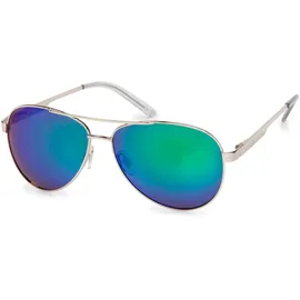 Stylebreaker polarisierte Piloten Sonnenbrille mit Etui Damen, Grün verspiegelt | Gr.: onesize