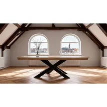 'massivart' BlackWood »Table4YOU Wildeiche Massivholztisch Baumkante / Wildeiche rustik / cm / 220x100 cm