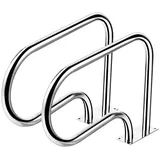 Costway 3 stufiger Edelstahl Poolleiter, Schwimmbad Leiter bis 150kg belastbar, Einbauleiter x x cm Silber, Schwimmbadleiter rutschfest, Tiefbeckenleiter 150 kg 55 25 132,5 Pool Einstiegsleiter