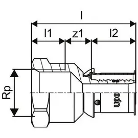 Uponor S-Press PLUS Übergangsmuffe 1070521 32 mm x 1"