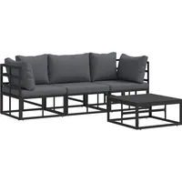 vidaXL Gartenlounge Loungeset schwarz