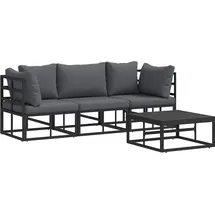 vidaXL Gartenlounge Loungeset schwarz
