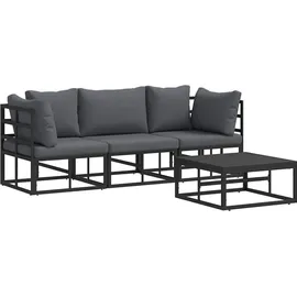vidaXL Gartenlounge Loungeset schwarz