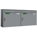 AL Briefkastensysteme Basic 2er Briefkasten Weiss Aluminium