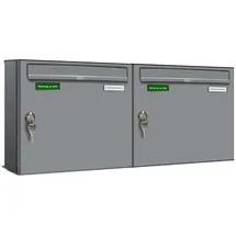 AL Briefkastensysteme Basic 2er Briefkasten Weiss Aluminium