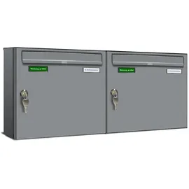 AL Briefkastensysteme Basic 2er Briefkasten Weiss Aluminium