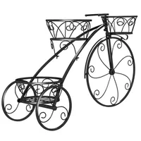 Felenny Fahrrad Pflanzenständer 60 x 30 cm Schwarz