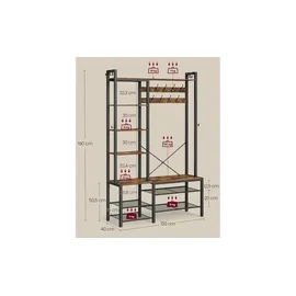 Möbel Kraft Kompaktgarderobe Dacey 120 x 190 cm Braun