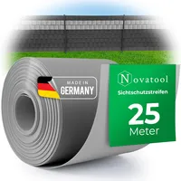 Novatool Sichtschutzstreifen 25 m grau PVC 10 St.