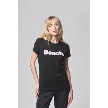 BENCH Kurzarmshirt "LEORA", Damen, Gr. 44, schwarz, Jersey, Obermaterial: 100% Baumwolle, bedruckt, figurbetont, Rundhals, Shirts