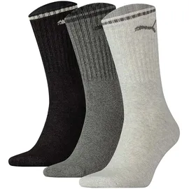 Puma Unisex Socken 3er Pack Schwarz/Grau 39-42