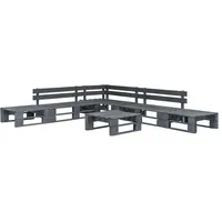 vidaXL Garten-Sofagarnitur 6-tlg. grau