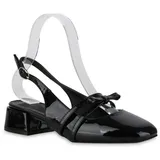 VAN HILL Damen Slingpumps in Schwarz Lack