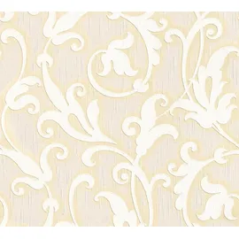 Architects Paper Textiltapete Tessuto, samtig, Barock, floral, gemustert, Tapete Barock Tapeten Wohnzimmer Schlafzimmer Küche modern Flur Design beige