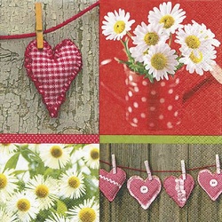 Serviette Hearts and daisies 20tlg. Papier Bunt