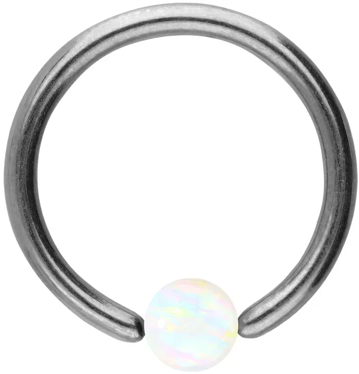 Chirurgenstahl Klemmkugelring SYNTHETISCHER OPAL