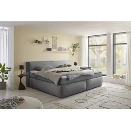 Stella Trading Boxspringbett – dark grey - H3/H4 - Microvelours - 180x200 cm