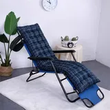 Morbuy Deckchair Auflagen für Gartenliegen, Sonnenliege Kissen Tragbare Garten Innenhof Gepolstertes Bett Relax-Liegestuhl Sitzauflage für Deckchair, Innen, Außen (53 * 170cm,Blau kariert)