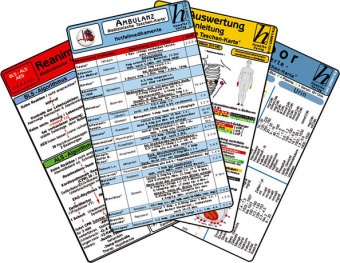 Ambulanz Karten-Set - Ekg  Laborwerte  Notfallmedikamente  Reanimation  Gebunden