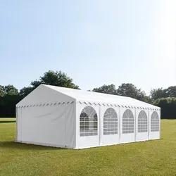 TOOLPORT PRO 6x10m Partyzelt, PVC-Plane, weiß, mit Bodenrahmen - (7547BL)