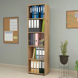 [en.casa] Bücherregal Vara 178 x 49 x 30 cm Beige