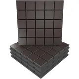 Akustikplatte, Motiv: Grid, 4 Stück, Schallabsorption, 50 x 50 x 5 cm, Absorption, Diffusion, Reflexion, Schalldämmung, Isolierung, Holz, perforiert, laminiert: Grid, Wenge