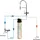BieTal BieTal® Untertisch Wasserfilter Aktivkohle Set 3-Wege Wasserhahn Chrom & Brause