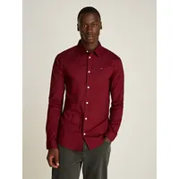 Tommy Jeans Herren Hemd Shirt Slim Fit, mit Elasthan Gr. M (48) N-Gr, Deep rouge) , 24074636-M N-Gr